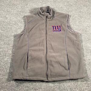New York Giants Mens Large Full Zip Fleece Vest NFL Football Cold Weather